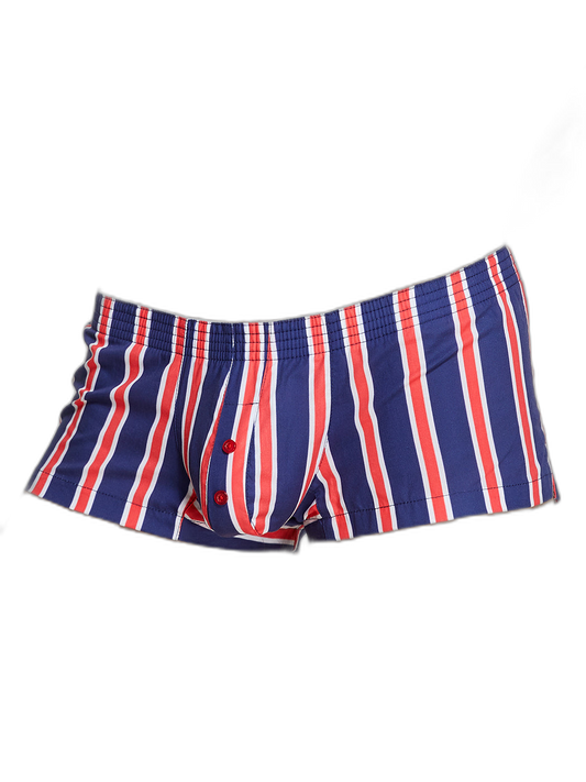 Men's Color Stripes Trunks With Button Fly