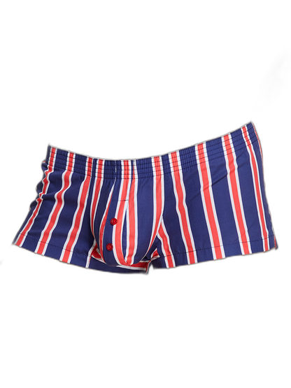 Men's Color Stripes Trunks With Button Fly