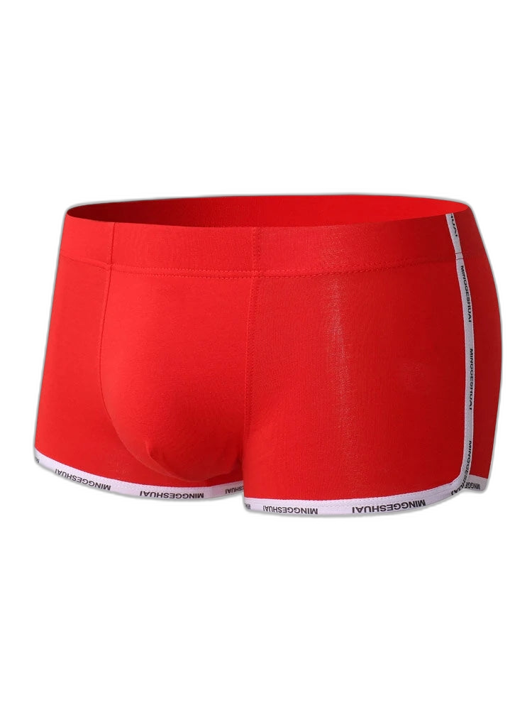 Men’s Letter Trim Applique Cotton Trunks