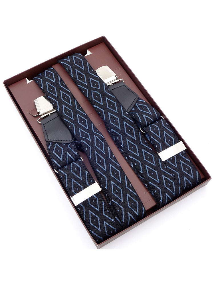 British style men's cheek suspenders with side clips