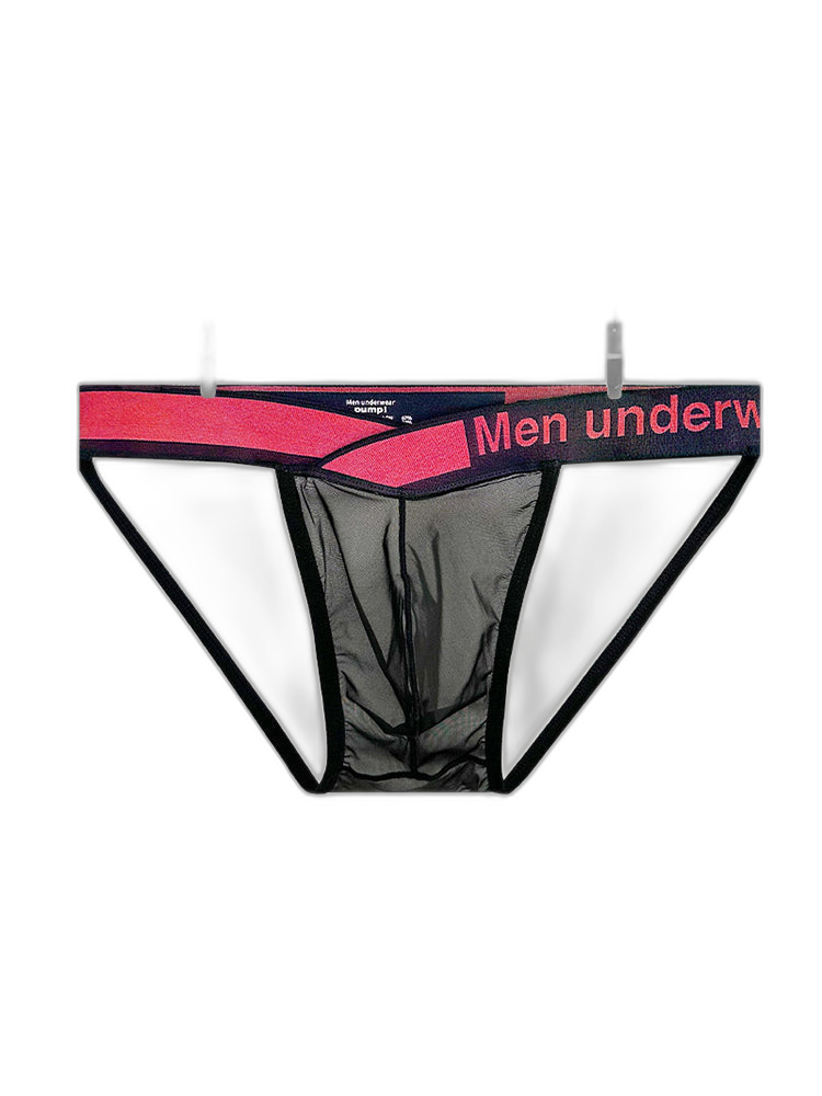 2 Pack Men's Large Pouch Semi-Transparent Sexy Bikini