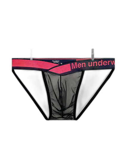 2 Pack Men's Large Pouch Semi-Transparent Sexy Bikini