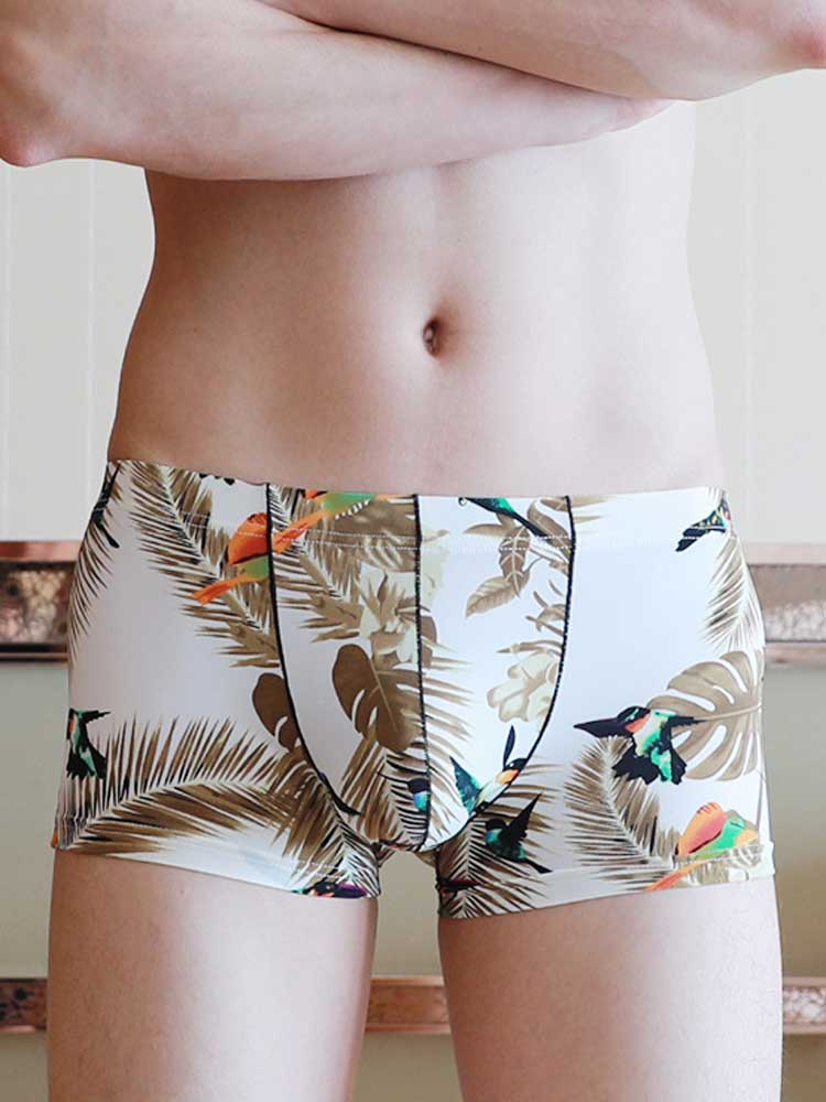 Men's Ice Silk Breathable Summer Printed Trunks