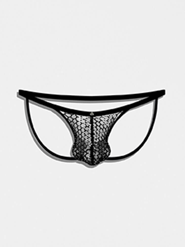 Men's Low-Rise Sexy Sequined Double Thong