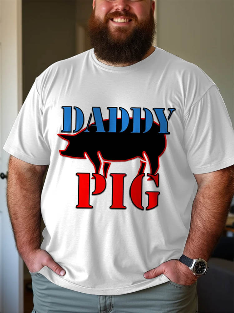 Men's LGBTQ Gay Daddy Pig Art Print T-shirt
