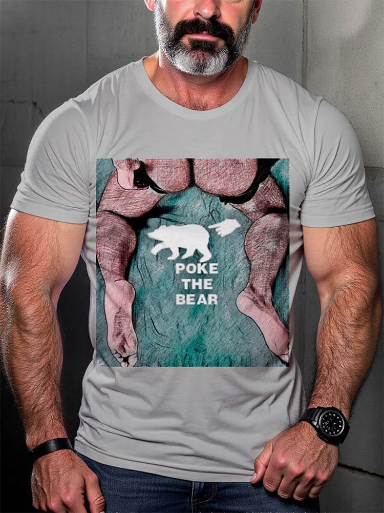 Men's LGBT Gay Pride Poke The Bear Print T-shirt