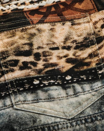 American High-Street Heavy-Duty Metal Chain Printed Pants