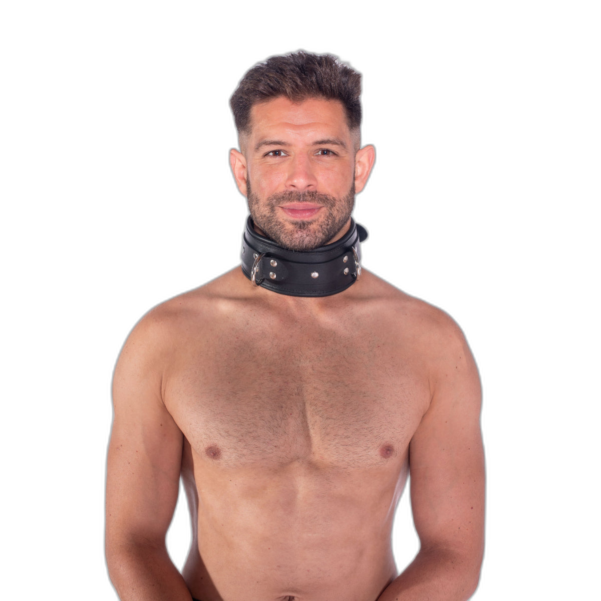 Prowler RED Leather Lockable Collar Black