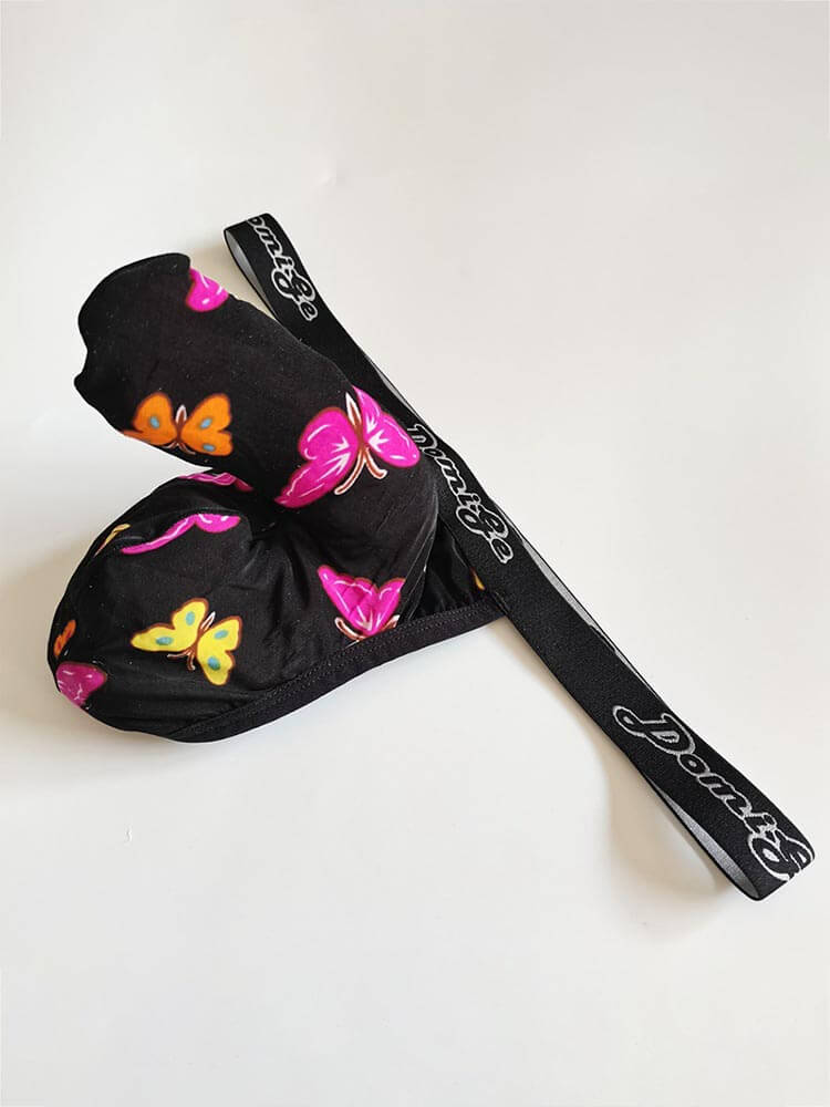 Men's Sexy Low-Rise Floral Print Elephant Nose Thong