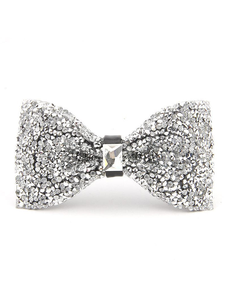 Men's Zircon Bow Ties - Silver