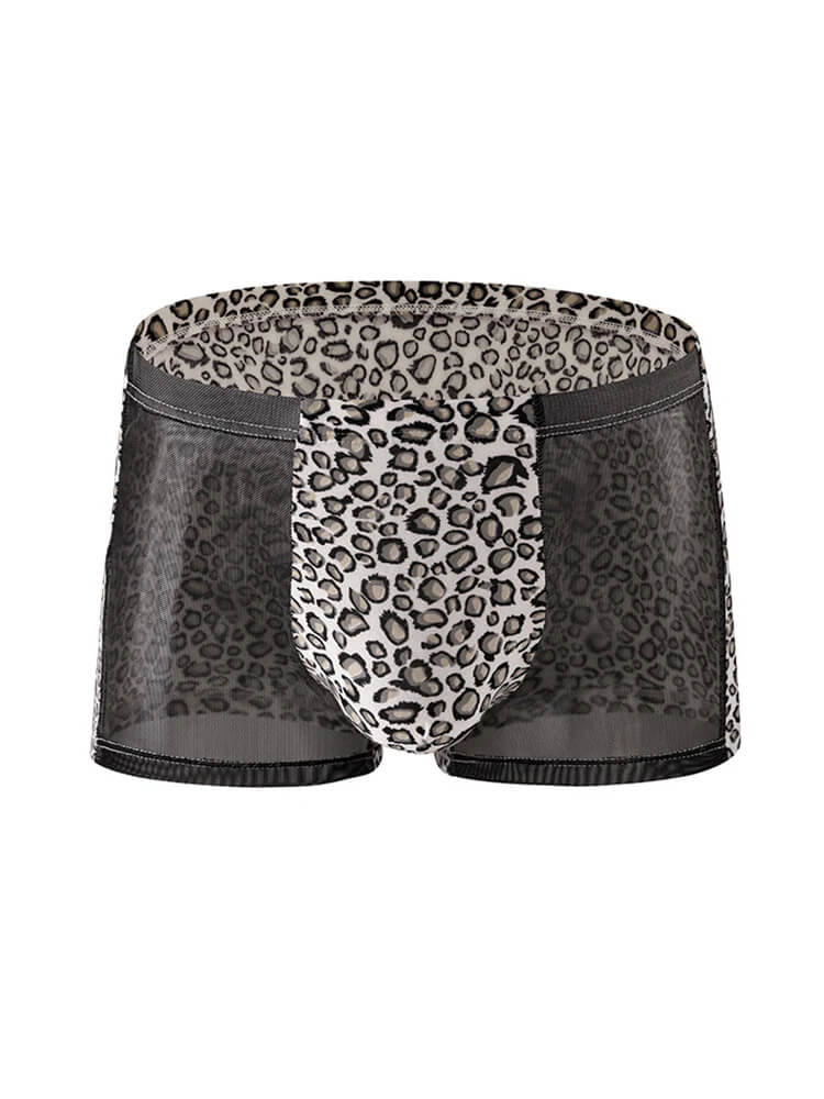 Men's Fashion Leopard Print Mesh Boxer Briefs