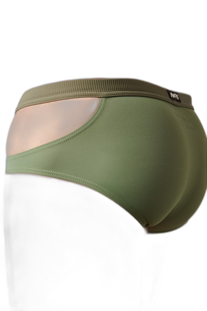 SURGE Split Swim Briefs - Army Green