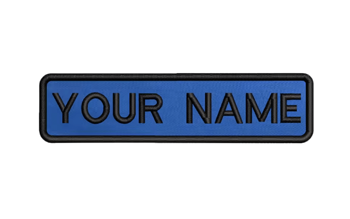 Custom Patch 10cmX2.5cm Blue/Black