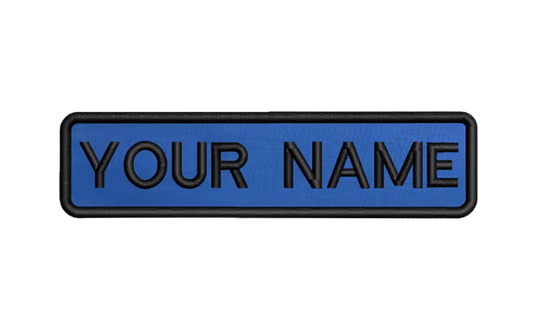 Custom Patch 10cmX2.5cm Blue/Black