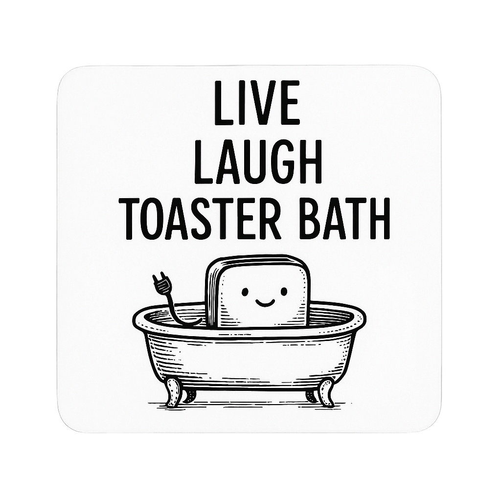 LIVE LAUGH TOASTER BATH Coaster