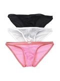 Men's Sexy Low-Rise Sheer Wave-Patterned Briefs