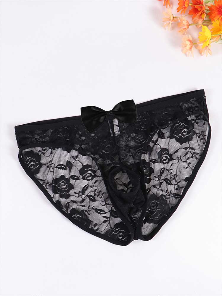 Men's Sexy Mesh See-Through Front Cutout Thong