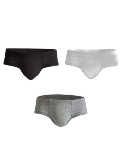 3 Pack Men's Cotton Solid U-Shaped Pouch Briefs