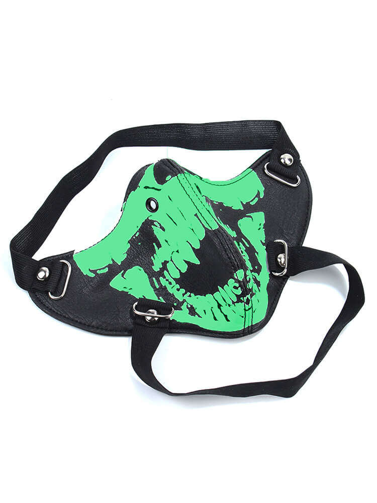 Punk Gothic Spiked Leather Half Face Mask