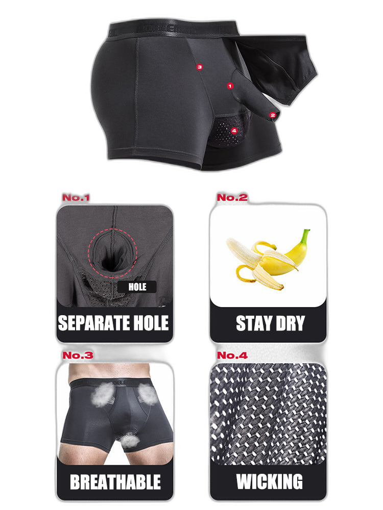 3 Pack Men's Separated Pouch Mesh Support Trunks