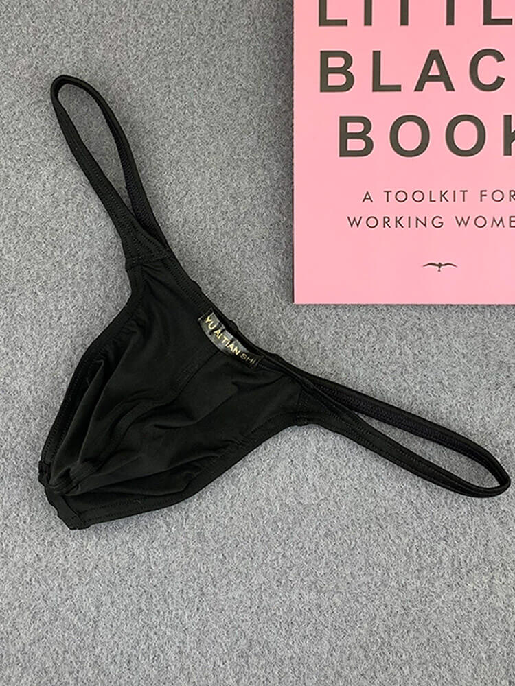 Men's Solid Color Low Waist U-Convex Thong
