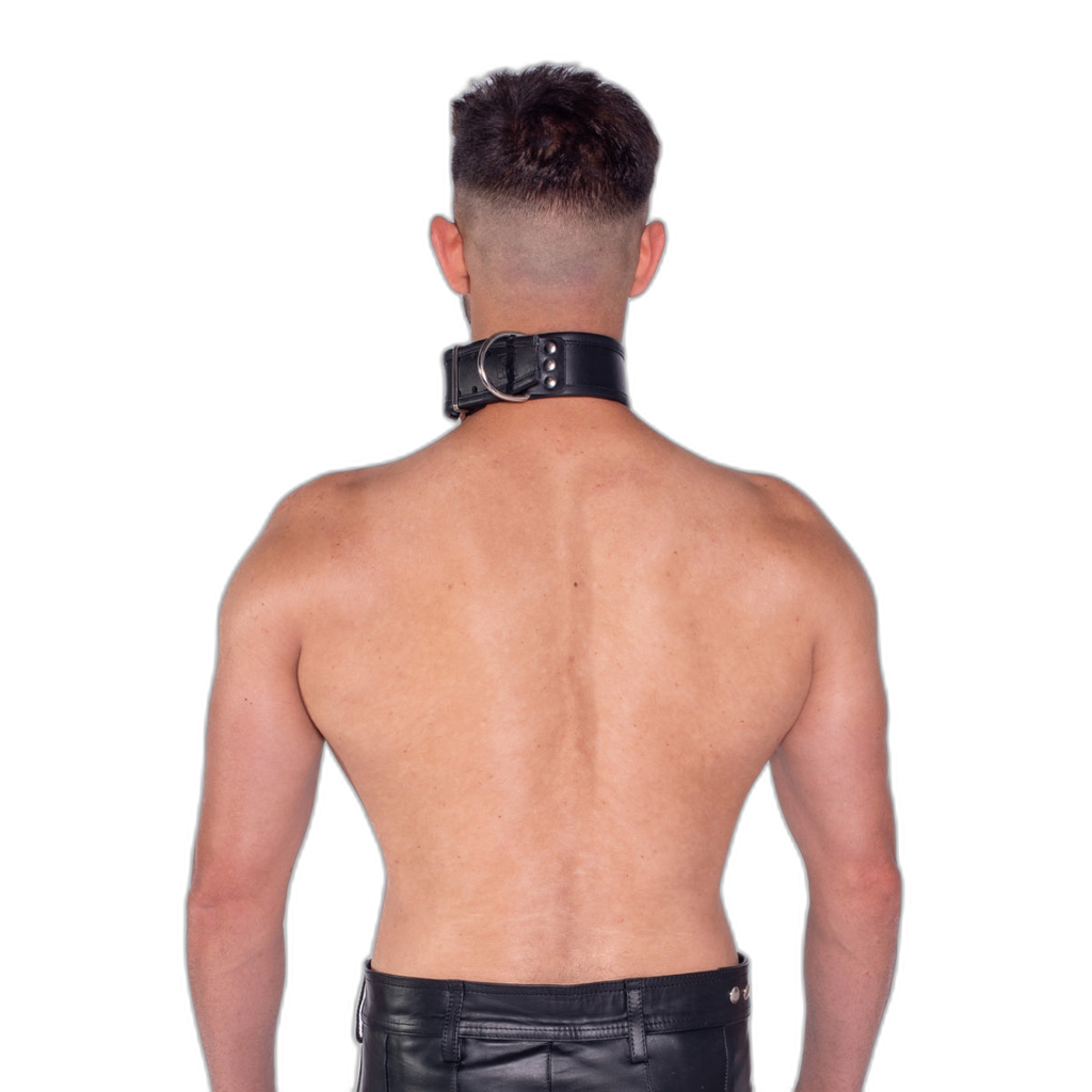 Prowler RED Leather Collar Black