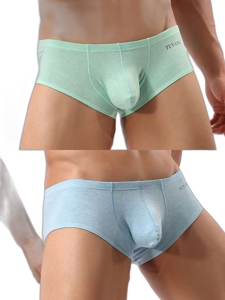 2 Pack Men's U-Pouch Casual Solid Trunks