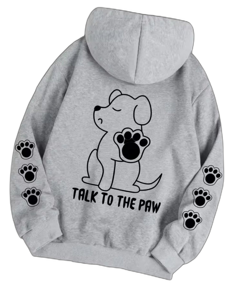 Talk To The Paw Hoodie White