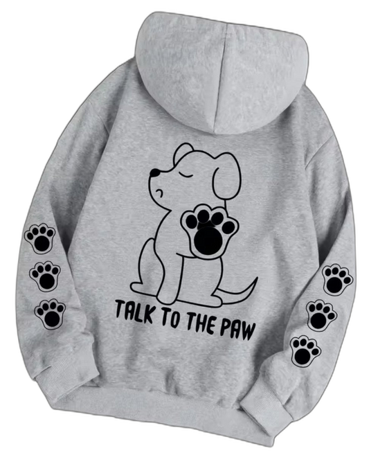 Talk To The Paw Hoodie White