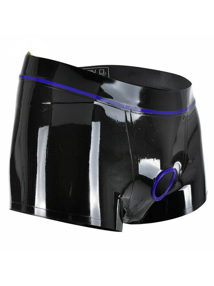 Men's Sexy Front Opening Latex Boxer Briefs