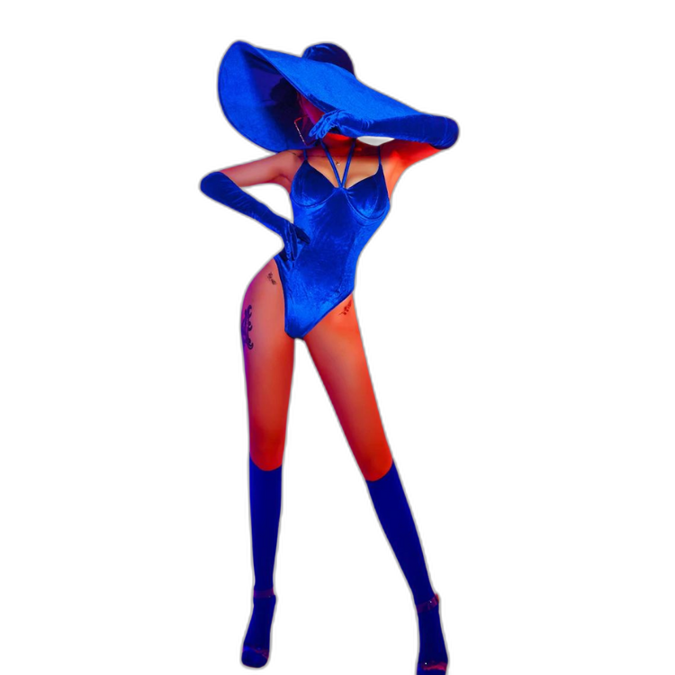Retro Velvet Pop Diva Bodysuit