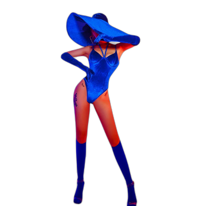 Retro Velvet Pop Diva Bodysuit