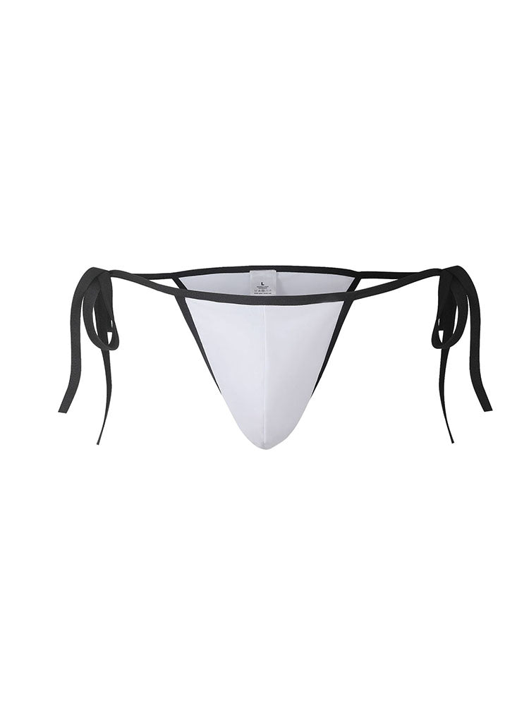 Men's Side Tie Solid Colour Triangle Swim Bikini