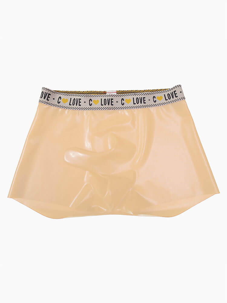 Men's Sexy Bullet-Separating Latex Boxer Briefs