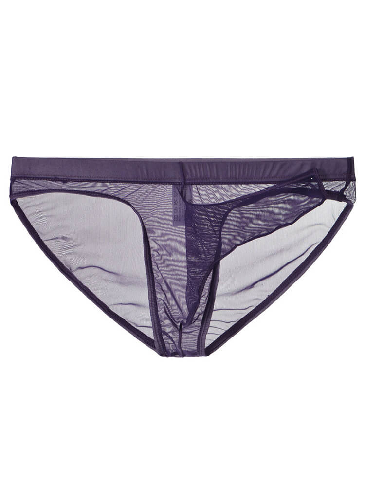 Men's Transparent Mesh Elephant Trunk Open Briefs