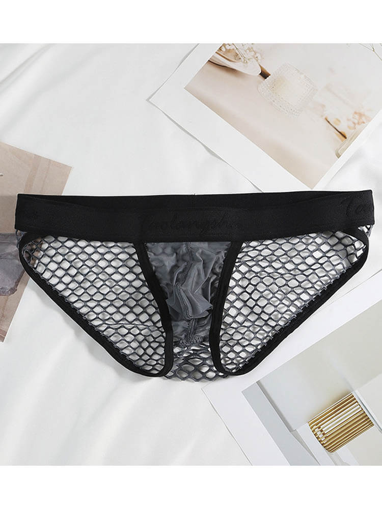 Men's Mesh Translucent U-Convex Pouch Briefs