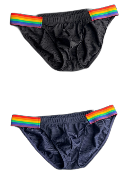 Men's Sexy Rainbow Pride Mesh Bikini