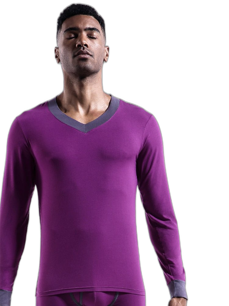 Mens Base Layers V-Neck Thermal Shirt