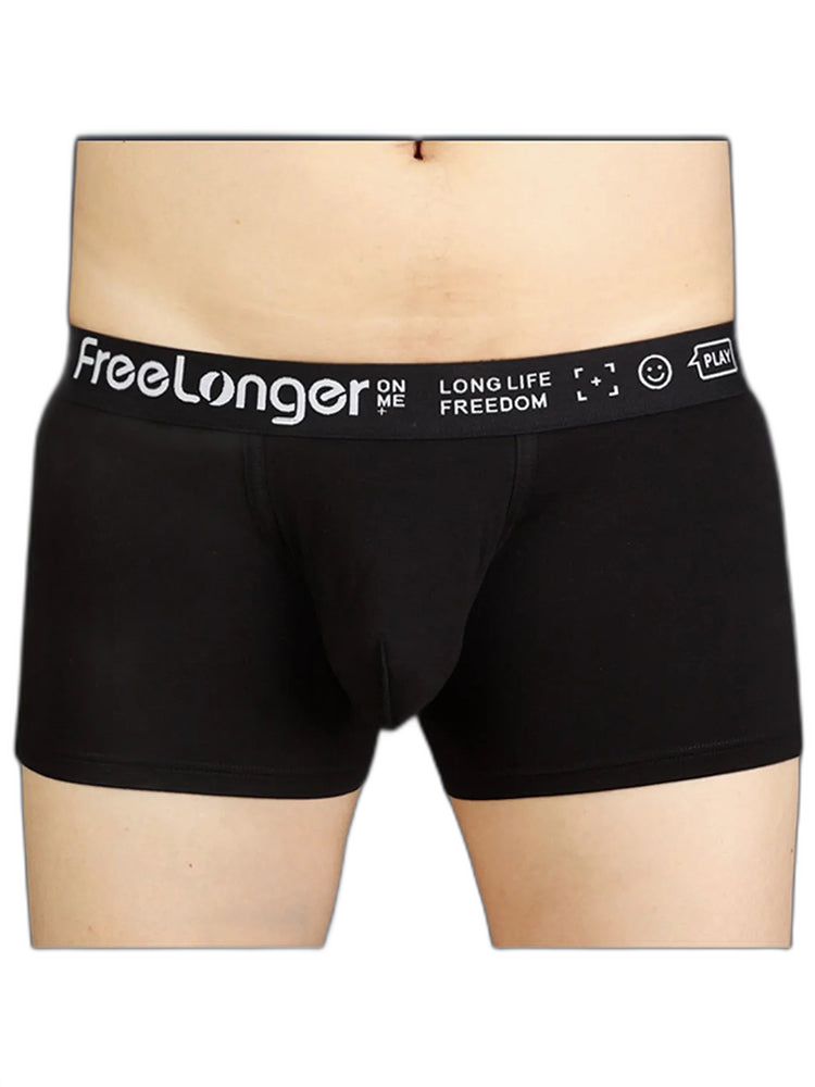 FreeLonger Men’s Soft Cotton Big Pouch Trunks
