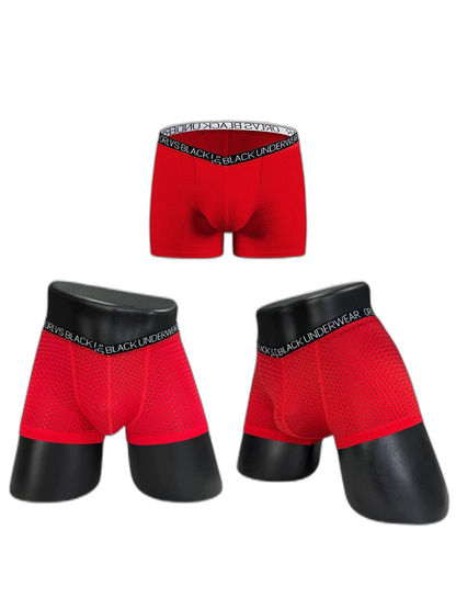 2 Pack Men's Sexy V-shape Waistband Mesh Trunks