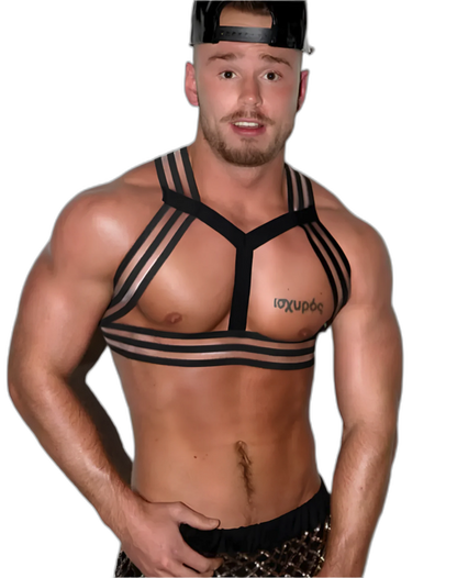 Elastic Hollow Striped Harness