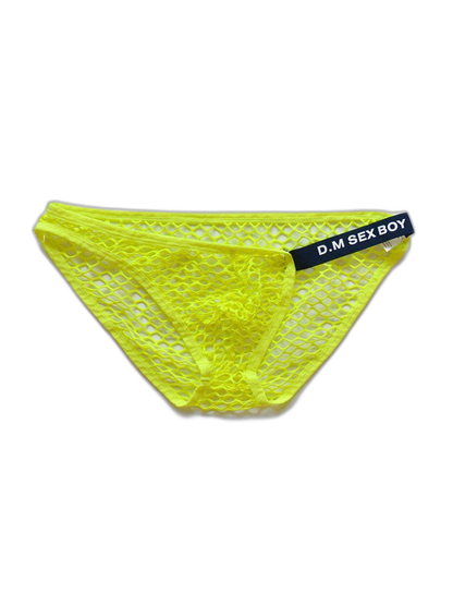 2 Pack Men's Low Waist Sexy Mesh Breathable Sports Transparent Briefs