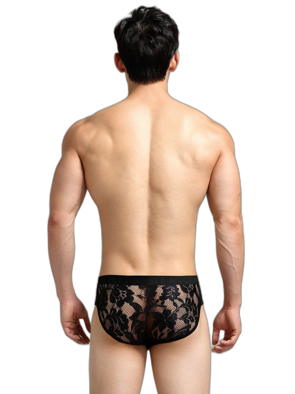 Men's Sexy Lace Semi-Sheer Trunks