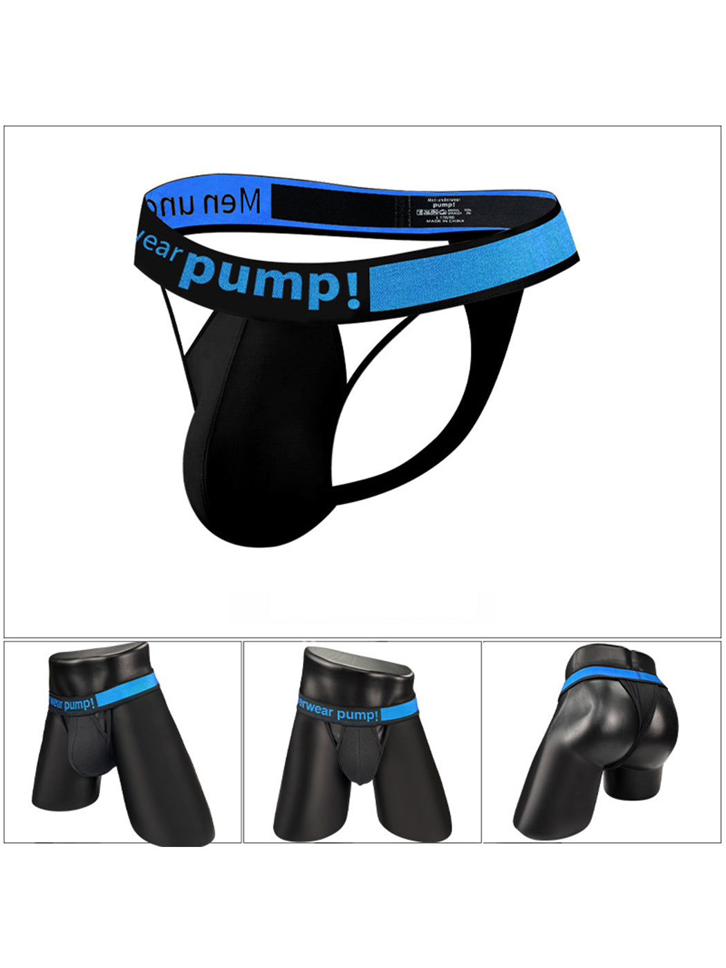 Men's Sexy Butt-Lifting Sporty U-Pouch Large Thong & Strings