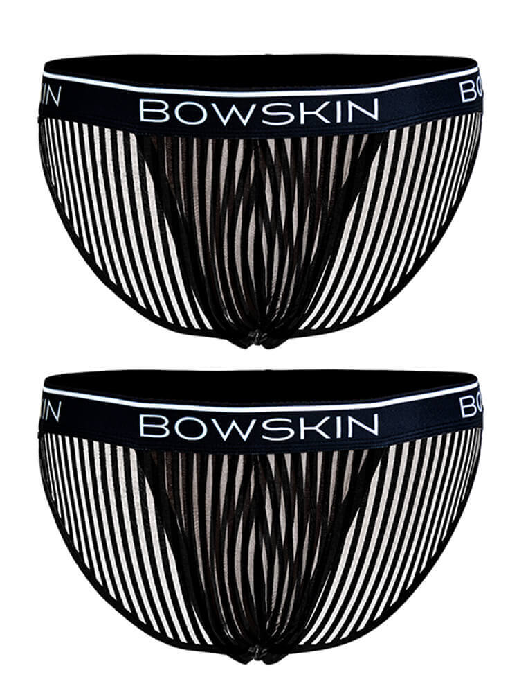 Men's Sexy Striped Breathable Sheer Briefs