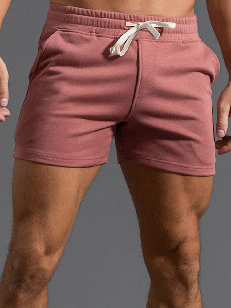 Men's Casual Solid Cotton Gym Shorts