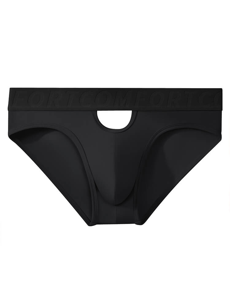 Men's Solid Color Cutout Bamboo Fiber Thin Briefs