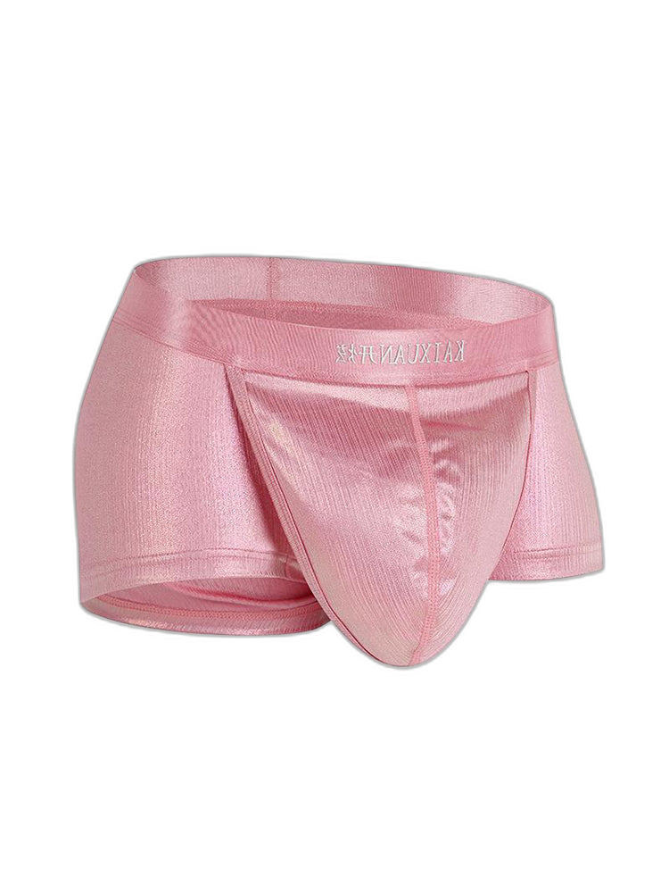 Men's Metallic Glossy Big Pouch Boxer with Fly