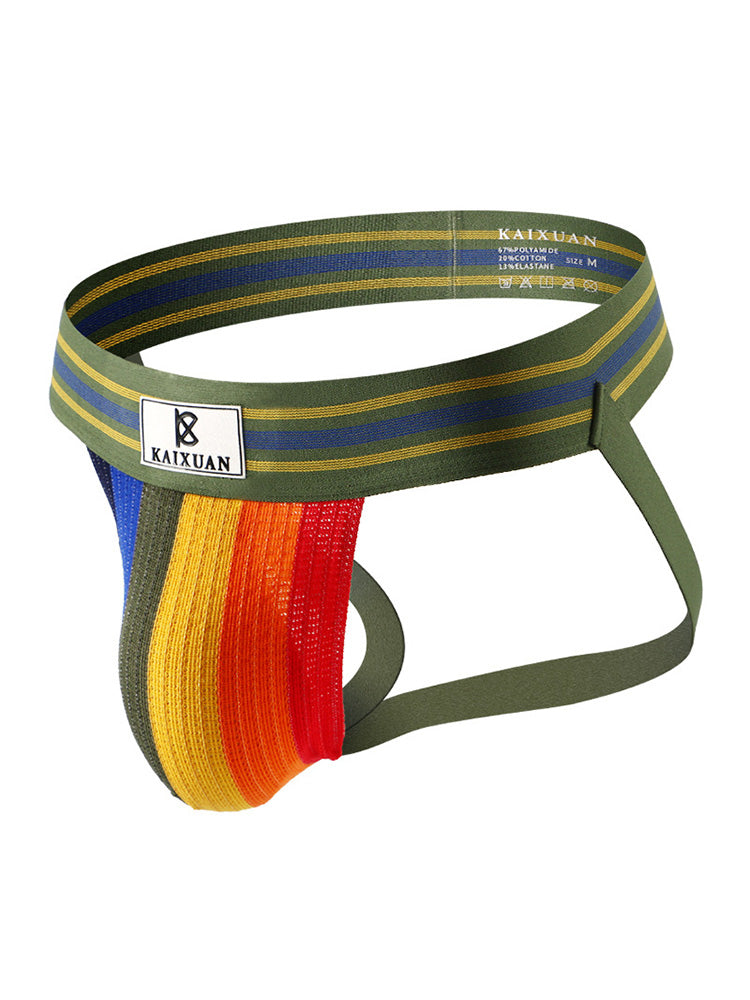 U Convex Pocket Rainbow Sexy Jockstrap