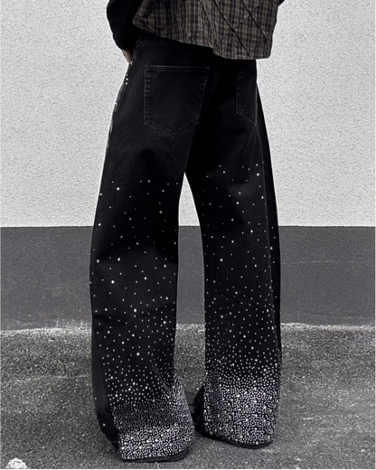 American Retro Street Style Shiny And Versatile Trousers